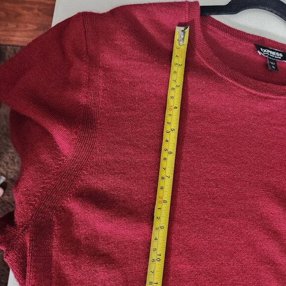 Express Sweater Mens XL Red Merino Wool Blend Crewneck - Picture 10 of 16